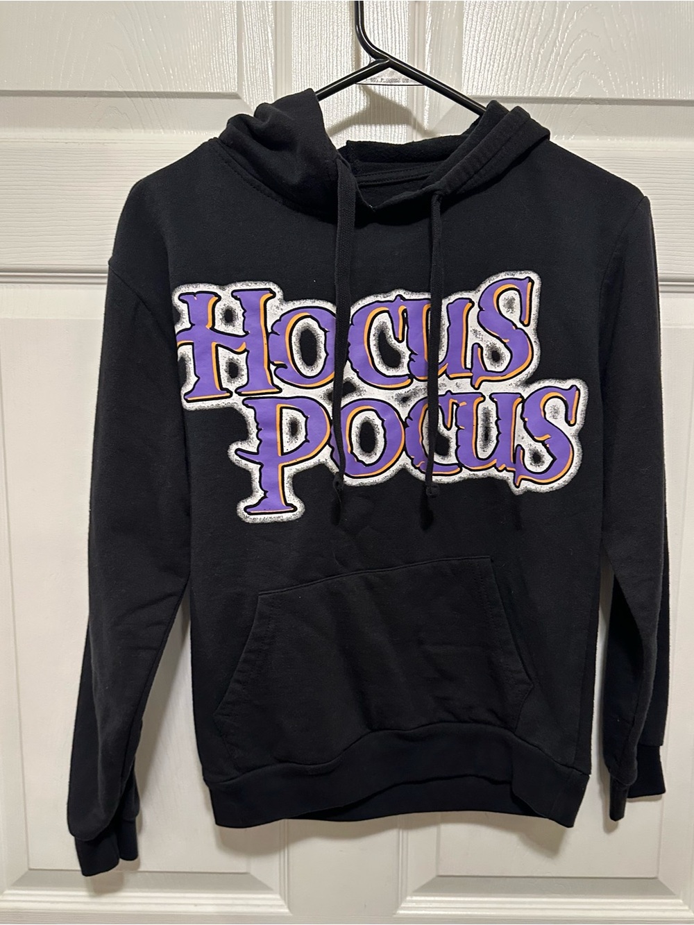 Disney Black Hocus Pocus Pullover Hoodie with White Printed Logo